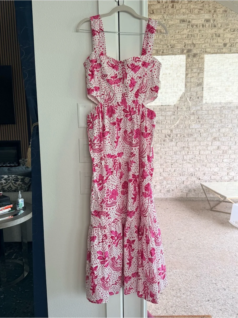 Zara Pink Floral Cutout Maxi Dress - Picture 9 of 13
